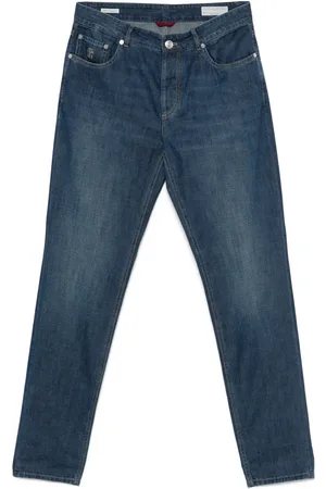 Brunello Cucinelli Jean à logo brodé