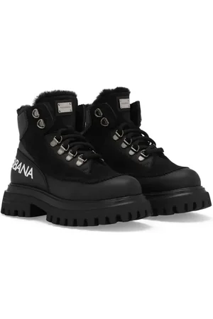 Dolce & Gabbana Bottines en cuir à logo imprimé