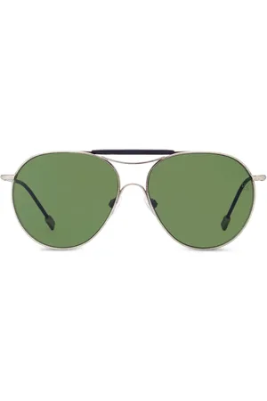 Ermenegildo Zegna Lunettes de soleil à monture pilote en métal