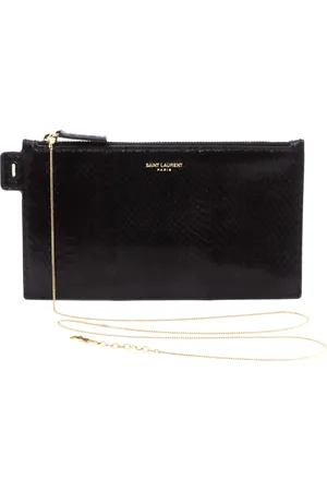 Saint Laurent Pochette en cuir à effet peau de serpent