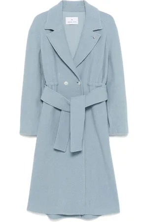 Manuel Ritz Manteau en laine vierge à taille ceinturée