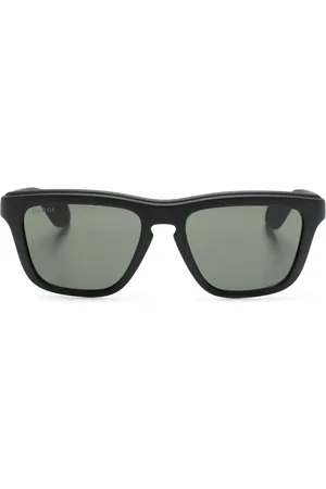 Gucci Lunettes de soleil carrées à logo gravé