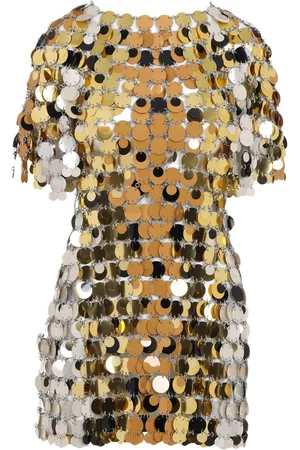 Paco rabanne Robe courte en maille métallique