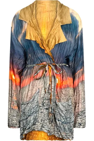Roberto Cavalli Veste oversize en jean à effet usé