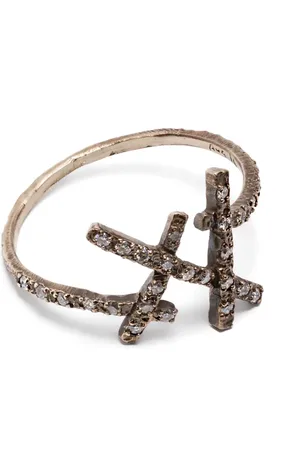 Noguchi Bague en or 14ct pavée de diamants