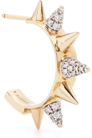 Rainbow K Créoles Peak en 18ct pavées de diamants