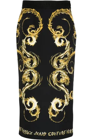 VERSACE Jupe mi-longue à imprimé Watercolour Couture