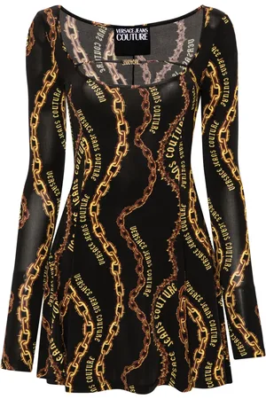 VERSACE Robe courte à imprimé chaînes