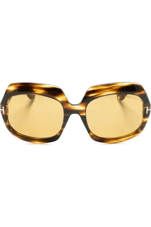 Tom Ford Lunettes de soleil oversize à effet écailles de tortue