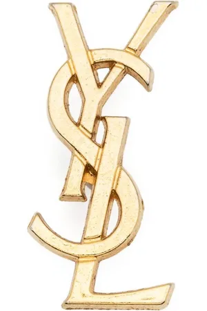 Saint Laurent Broche à logo 1990