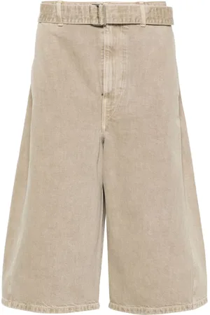 LEMAIRE Short en jean à taille ceinturée