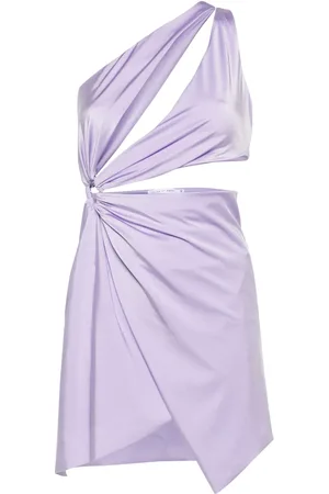 AMEN Robe mi-longue satinée à design asymétrique
