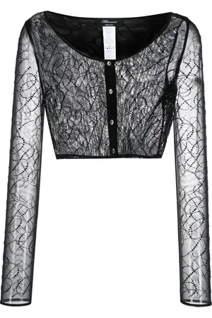 BLUMARINE Haut crop à effet de transparence