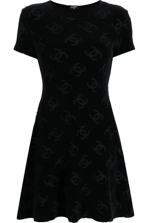CHANEL Robe à imprimé CC (années 1990)