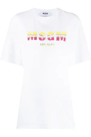 Msgm T-shirt à logo brodé de sequins