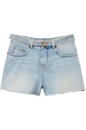 Twin-Set Short en jean à taille ceinturée