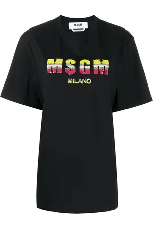 Msgm T-shirt à logo brodé de sequins