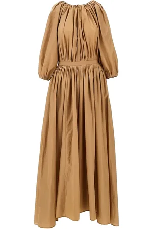 Serafini Robe longue à manches bouffantes