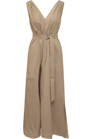 Brunello Cucinelli Robe en popeline à taille ceinturée