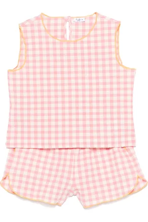 Il gufo Ensemble haut-short à carreaux vichy
