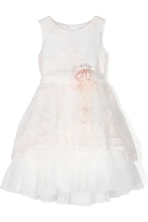 Mimilù Robe longue à appliques fleurs