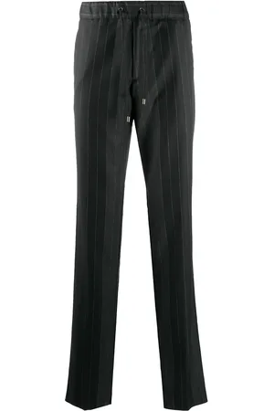 Etro Pantalon rayé à taille à lien de resserrage