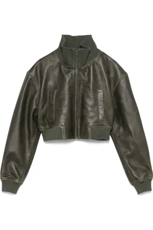 Manokhi Veste en cuir à coupe crop