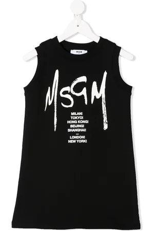 Msgm Sleeveless logo print dress