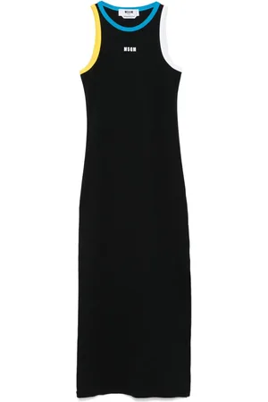 Msgm Robe longue à bords contrastants