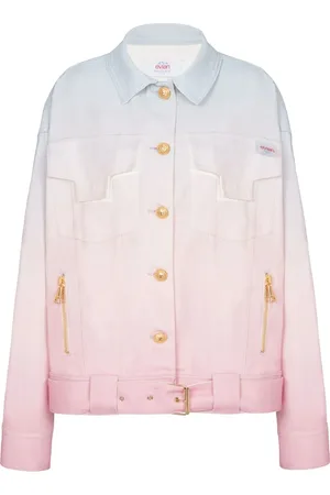 Balmain X Evian veste en jean à effet dégradé