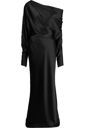 Amsale Robe longue en satin à épaules dénudées