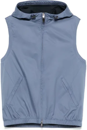 CANALI Gilet matelassé à capuche et patch logo