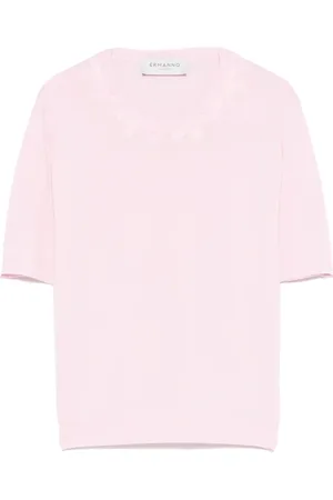 Ermanno Firenze T-shirt à fleurs brodées