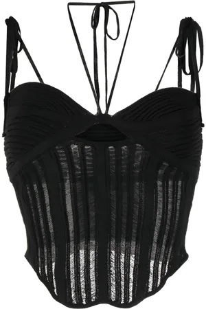 ANDREADAMO Haut-corset en maille à design nervuré