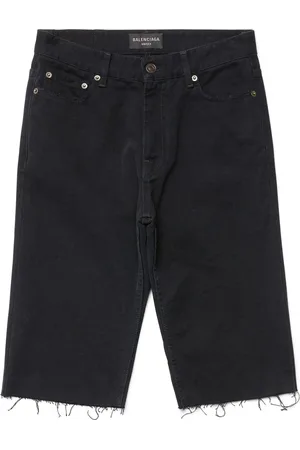 Balenciaga Short en jean à bords francs