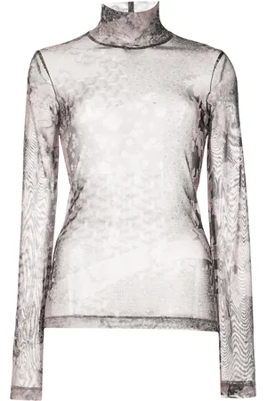 ROSETTA GETTY T-shirt en résille à imprimé façon collage