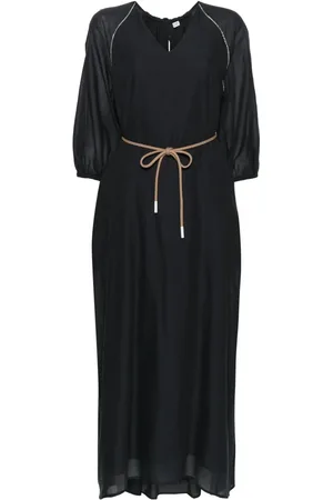 PESERICO SIGN Robe longue à détails rayés en perles