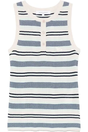Maison Kitsuné Haut rayé en maille fine nervurée