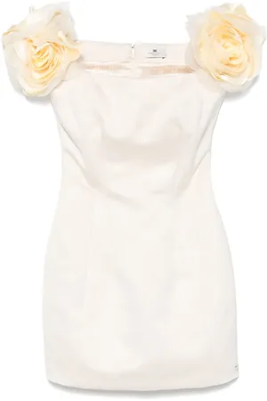 Elisabetta Franchi Robe courte en satin à appliqué floral