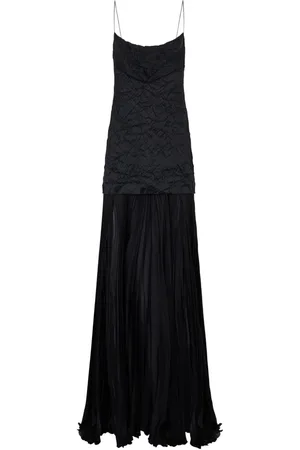 Roberto Cavalli Robe longue en soie à effet froissé