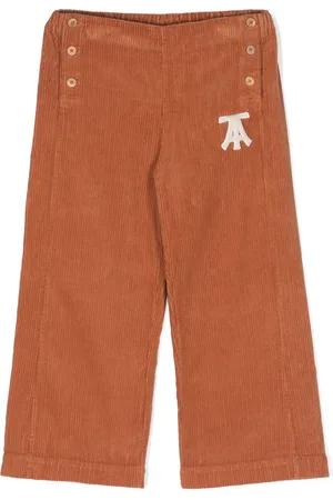 The Animals Observatory Pantalon en velours côtelé à patch logo