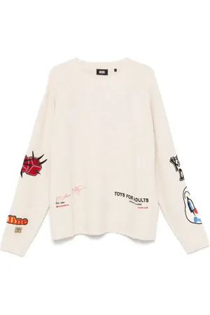 GCDS Pull en tweed à détail de patch