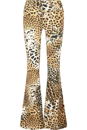 Roberto Cavalli Jean évasé à imprimé léopard