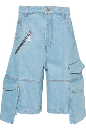 GCDS Short en jean à plaque logo