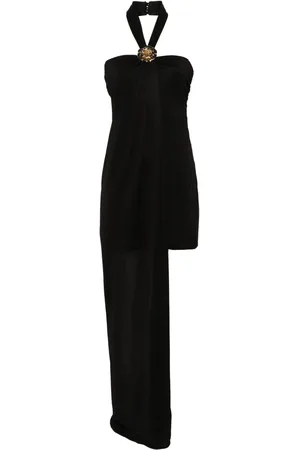 BLUMARINE Robe drapée à broche fleur
