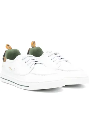 Fendi Baskets en cuir à logo embossé