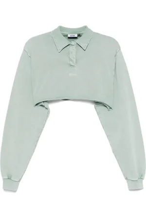 GCDS Polo crop à effet délavé