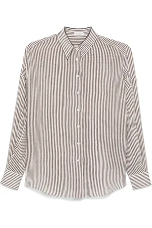 Brunello Cucinelli Chemise rayée en organza