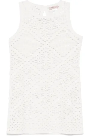 Twin-Set Robe en crochet à coupe courte