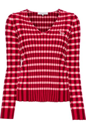 Maison Kitsuné Pull nervuré à carreaux